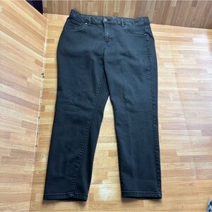 d.jeans black denim, super stretch, cropped jeans size 14